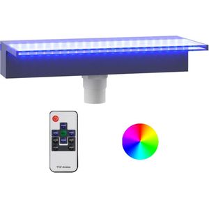 Acryl - Watervaloverlaat - Grijs - Transparant - LED Verlichting met Afstandsbediening