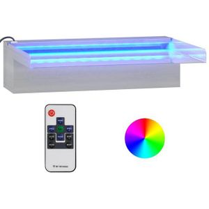vidaXL - Watervaloverlaat - met - RGB - LED's - 30 - cm - roestvrij - staal