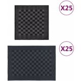 50-tlg. Handtuch-Set Schwarz und Grau Baumwolle Vidaxl