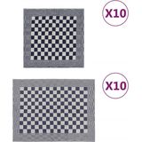 vidaXL - Keukendoekenset - Blauw en Wit - Katoen - 20 Delig