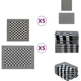 vidaXL - Keukendoekenset - Katoen - Zwart en Wit - 10 Stuks