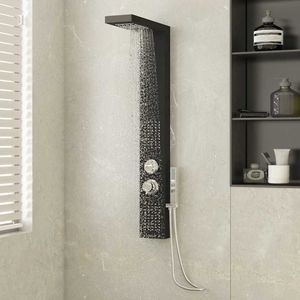 vidaXL - Douchepaneelsysteem - aluminium - zwart