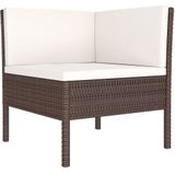 VidaXL 5-delige Loungeset met Kussens - Poly Rattan Bruin