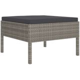 VidaXL 6-delige Loungeset met Kussens - Poly Rattan Grijs