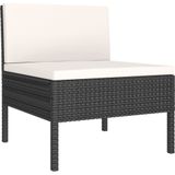 vidaXL 9-delige Loungeset met kussens poly rattan zwart