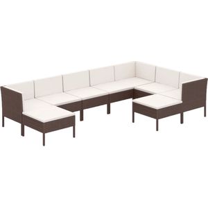 vidaXL-9-delige-Loungeset-met-kussens-poly-rattan-bruin