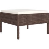 vidaXL 7-tlg. Garten-Lounge-Set mit Auflagen Poly Rattan Braun