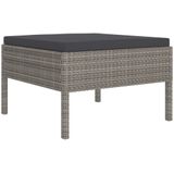 VidaXL 9-delige Loungeset met Kussens - Poly Rattan Grijs