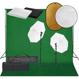 vidaXL Fotostudioset met verlichtingsset, achtergrond en reflector