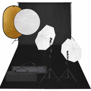 vidaXL Fotostudioset met verlichtingsset, achtergrond en reflector