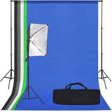 vidaXL Fotostudioset met softboxlamp en achtergrond