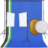 vidaXL Fotostudioset met verlichtingsset, achtergrond en reflector