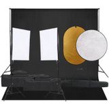 vidaXL Fotostudioset met verlichtingsset, achtergrond en reflector