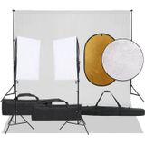 vidaXL Fotostudioset met verlichtingsset, achtergrond en reflector