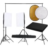 vidaXL Fotostudioset met verlichtingsset, achtergrond en reflector