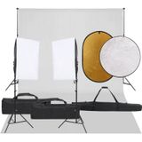 vidaXL Fotostudioset met verlichtingsset, achtergrond en reflector