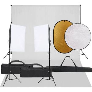 vidaXL Fotostudioset met verlichtingsset, achtergrond en reflector