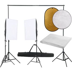 vidaXL Fotostudio-Set mit Beleuchtung, Hintergrund und Reflektor