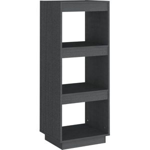 VidaXL Boekenkast/Kamerscherm 40x35x103 cm Massief Grenenhout Grijs