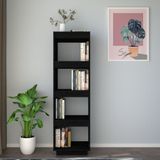 vidaXL-Boekenkast/kamerscherm-40x35x135-cm-massief-grenenhout-zwart