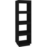 vidaXL Bücherregal/Raumteiler Schwarz 40x35x135 cm Massivholz Kiefer