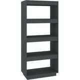 vidaXL-Boekenkast/kamerscherm-60x35x135-cm-massief-grenenhout-grijs