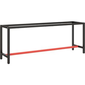 Werkbankgestell Mattschwarz und Mattrot 210x50x79 cm Metall Vidaxl