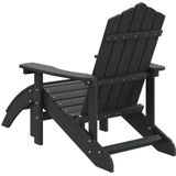 VidaXL Tuinstoel Adirondack met Voetenbank - HDPE Antracietkleurig