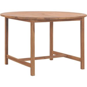vidaXL - Tuintafel - Ø110 cm - Massief Teakhout - Klassiek Design