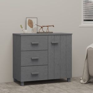 Vidaxl - Sideboard hamar Dunkelgrau 90x40x80 cm Massivholz Kiefer