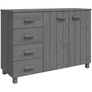 VidaXL Dressoir Hamar 113x40x80 cm Massief Grenenhout Donkergrijs