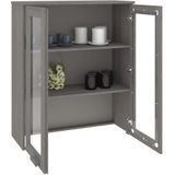 vidaXL Highboard-Oberteil HAMAR Hellgrau 85x35x100 cm Massivholz