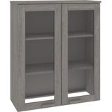 vidaXL Highboard-Oberteil HAMAR Hellgrau 85x35x100 cm Massivholz