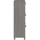 vidaXL Schuhschrank HAMAR Hellgrau 59,5x35x117 cm Massivholz Kiefer