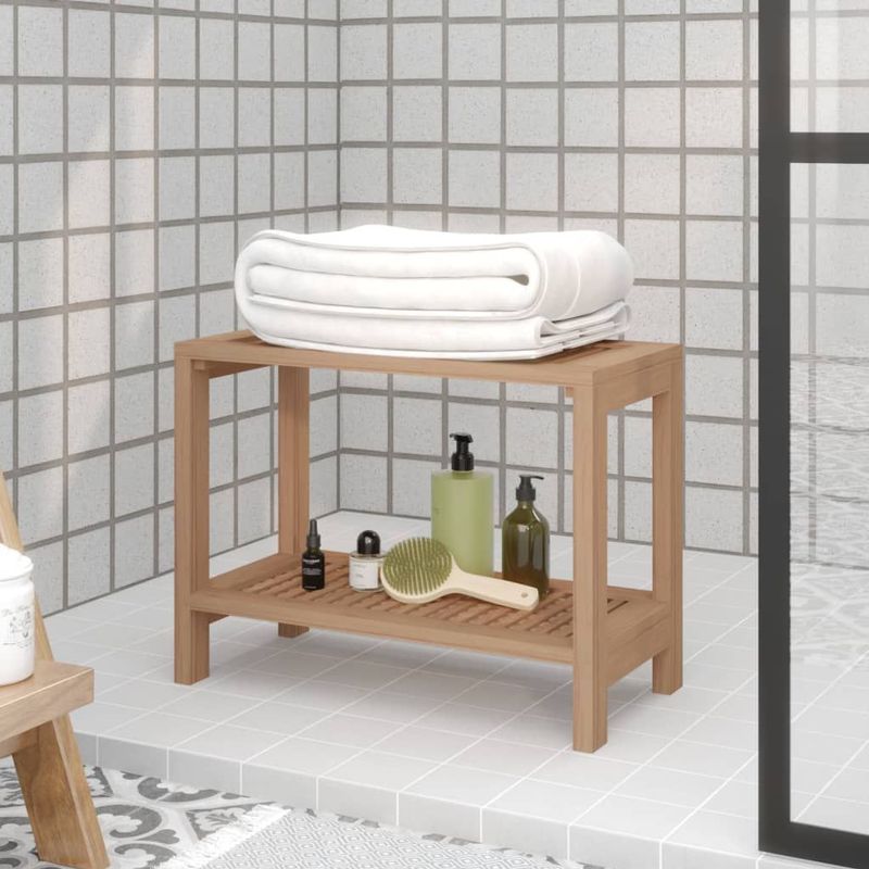 vidaXL Badezimmer-Beistelltisch 60x30x45 cm Massivholz Teak