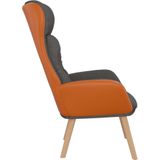 vidaXL Relaxstoel stof en PVC donkergrijs