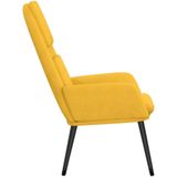 vidaXL Relaxstoel stof mosterdgeel