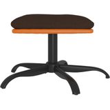 vidaXL - Voetenbank - 60x60x36 - cm - stof - en - kunstleer - bruin