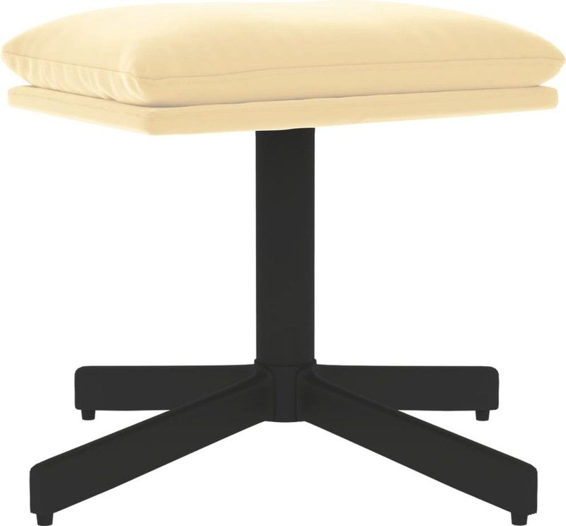 vidaXL Fußhocker Cremeweiß 60x60x36 cm Samt