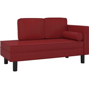 vidaXL-Chaise-longue-met-kussens-en-bolster-kunstleer-wijnrood