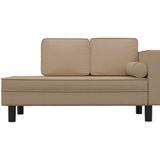 vidaXL-Chaise-longue-met-kussens-en-bolster-kunstleer-cappuccinokleur