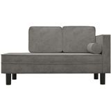 VidaXL Chaise Longue met Kussens en Bolster - Fluweel Lichtgrijs