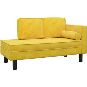 vidaXL-Chaise-longue-met-kussens-en-bolster-fluweel-geel