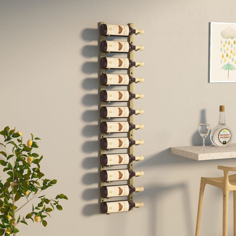 Wand-Weinregal für 12 Flaschen Golden Eisen Vidaxl