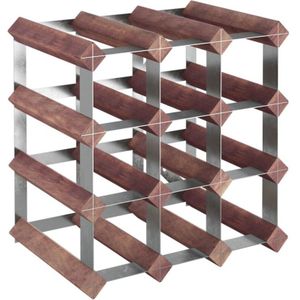 vidaXL Wijnrek - Massief Grenenhout - Bruin - Voor 12 Flessen