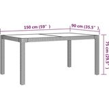 vidaXL 5-delige Tuinset met kussens poly rattan zwart