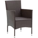 7-tlg. Garten-Essgruppe mit Kissen Poly Rattan Braun Vidaxl
