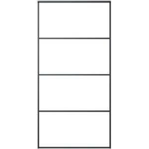 vidaXL - Schuifdeur - 102,5x205 - cm - mat - ESG-glas - en - aluminium - zwart
