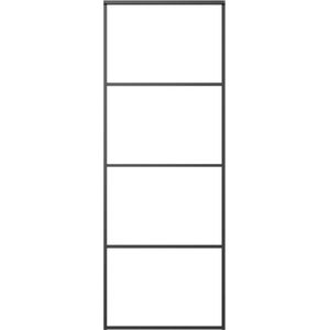 vidaXL Schiebetür ESG Glas und Aluminium mattiert 102,5x205 cm Weiß
