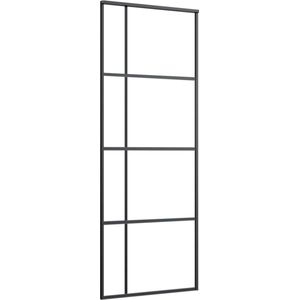 vidaXL-Schuifdeur-76x205-cm-mat-ESG-glas-en-aluminium-zwart